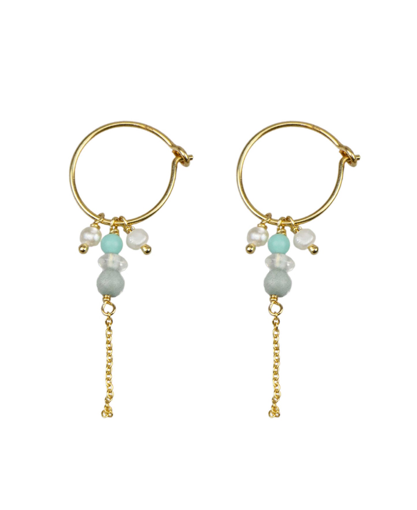 Sonja pearly earrings — gold, silver, pearl earrings in 18k gold-plated 925 sterling silver, freshwater pearls