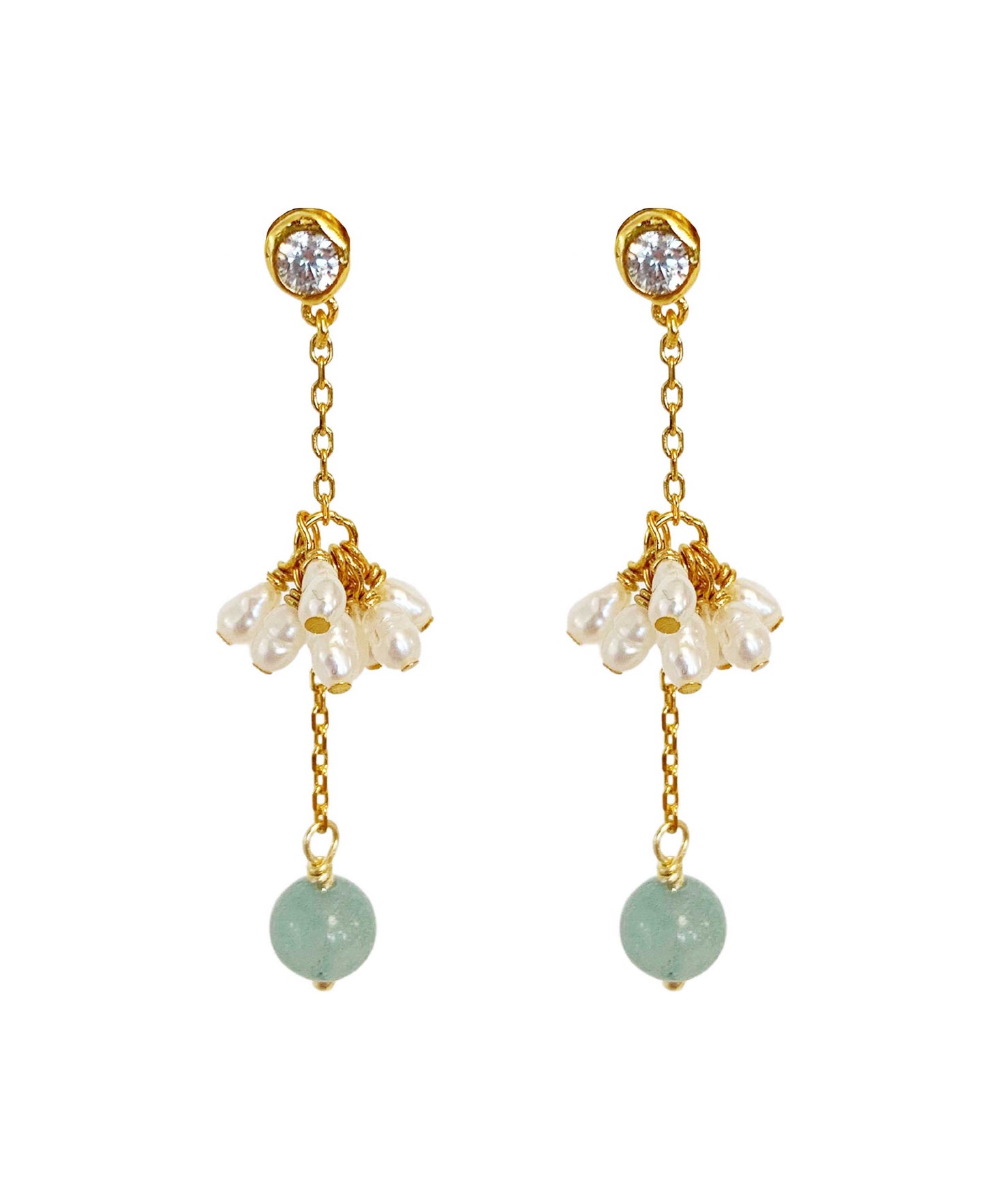 Lunaris earrings in — earrings in 18k gold-plated 925 sterling silver, freshwater pearls