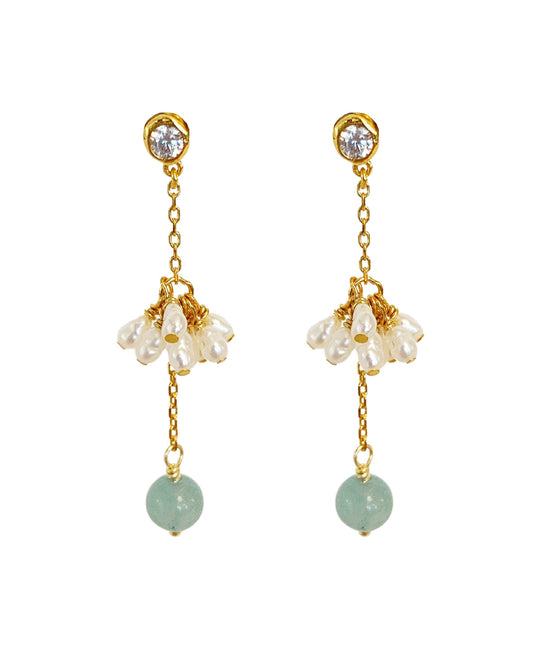 Lunaris earrings in  — earrings in 18k gold-plated 925 sterling silver, freshwater pearls