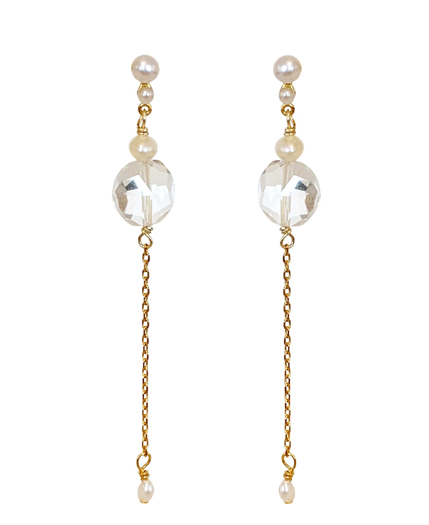 Thalora earrings in — earrings in 18k gold-plated 925 sterling silver, freshwater pearls