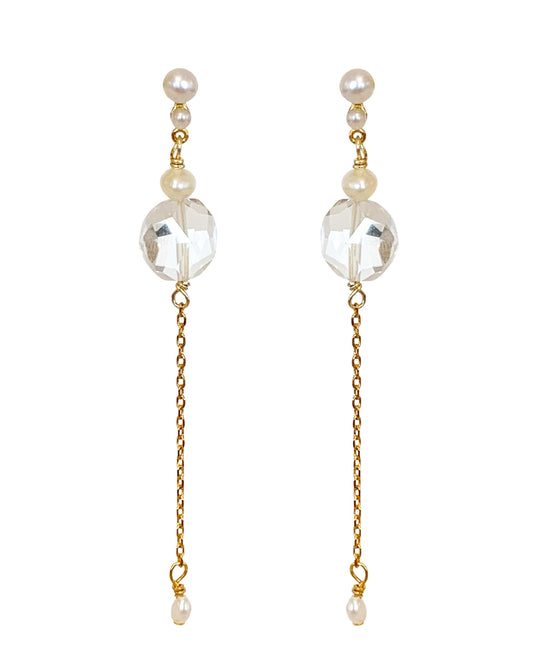 Thalora earrings in  — earrings in 18k gold-plated 925 sterling silver, freshwater pearls