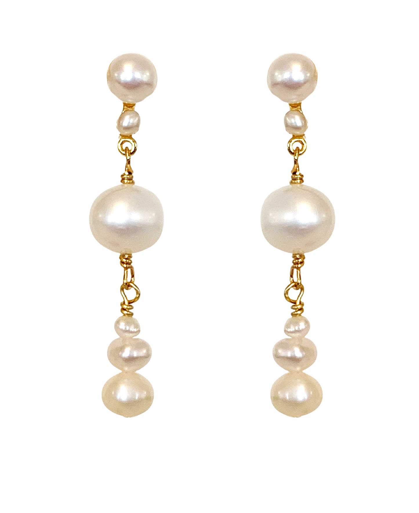 Solarae earrings in — earrings in 18k gold-plated 925 sterling silver, freshwater pearls