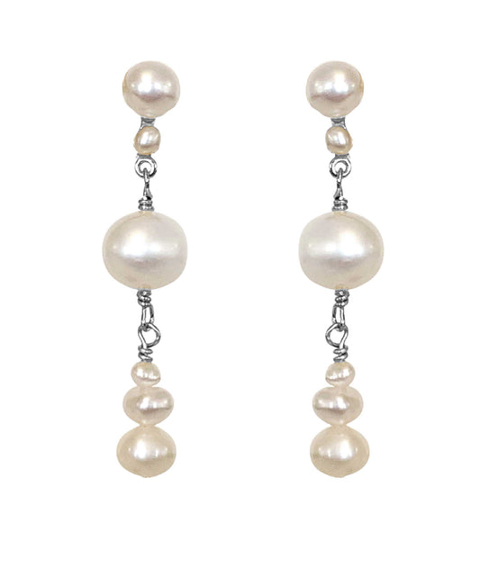 Solarae earrings in  — earrings in 925 sterling silver, freshwater pearls