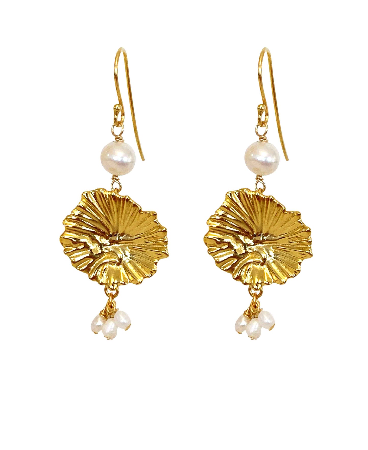 Eloria earrings in — earrings in 18k gold-plated 925 sterling silver, freshwater pearls