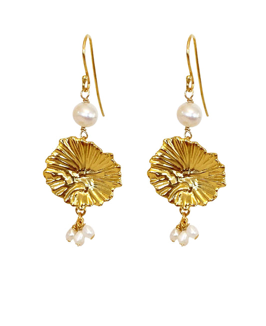 Eloria earrings in  — earrings in 18k gold-plated 925 sterling silver, freshwater pearls