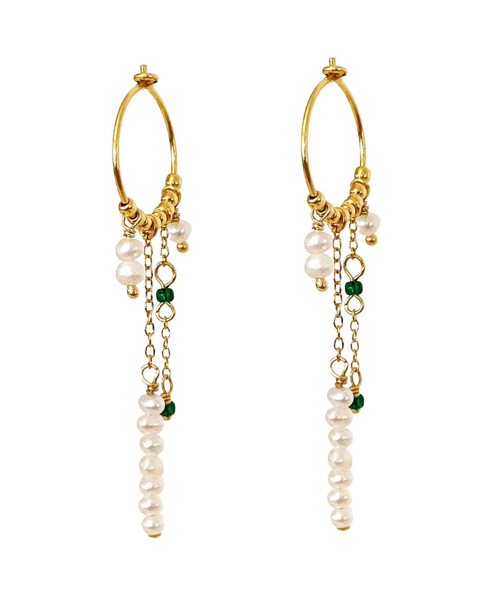 Marvina earrings in  — earrings in 18k gold-plated 925 sterling silver, freshwater pearls