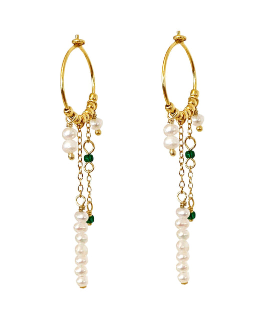 Marvina earrings in  — earrings in 18k gold-plated 925 sterling silver, freshwater pearls