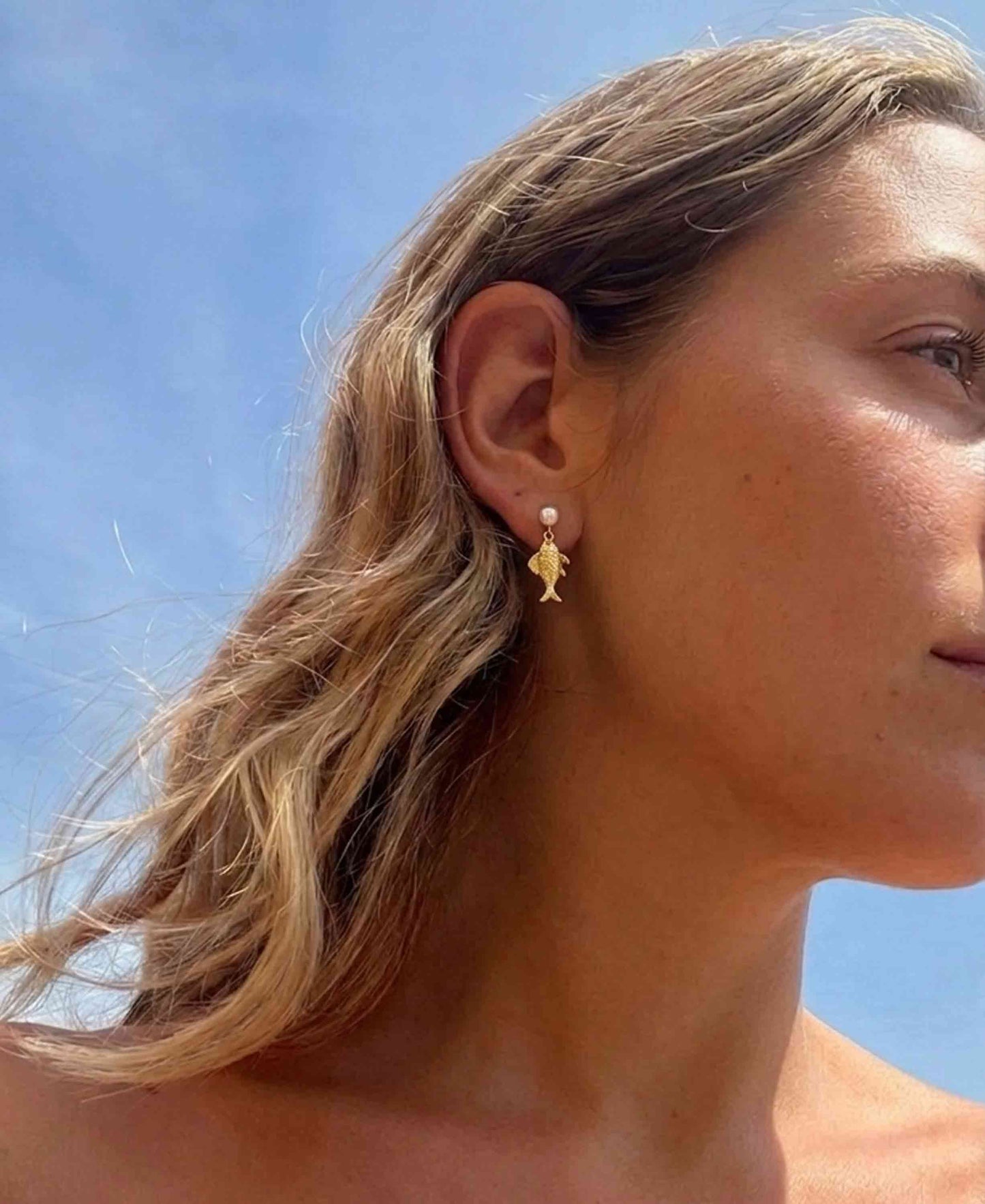 Deep sea pearl earrings