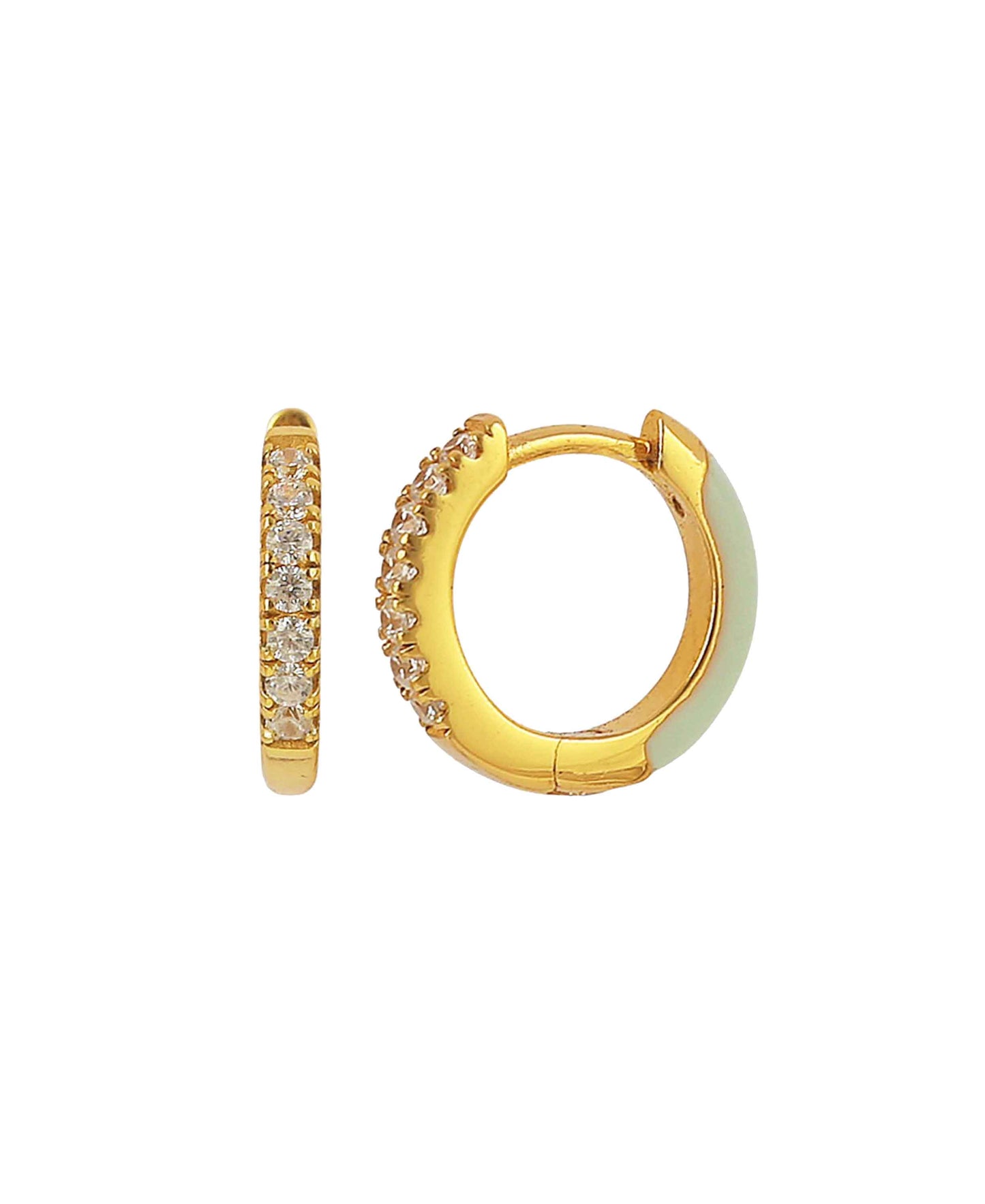 Esta enamel earrings — gold, silver earrings in gold-plated 925 sterling silver