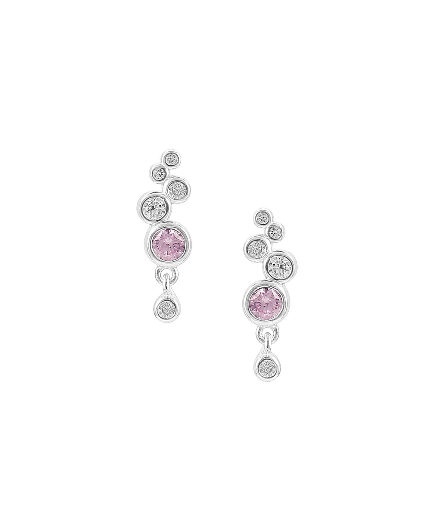 Amethyst cyclepath earstick — silver earrings in 925 sterling silver