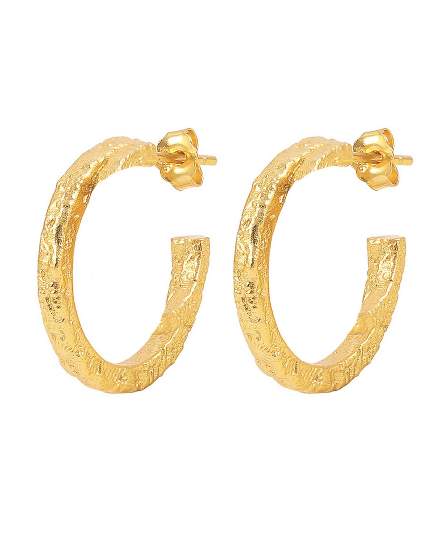 City hoops — gold, silver earrings in gold-plated 925 sterling silver