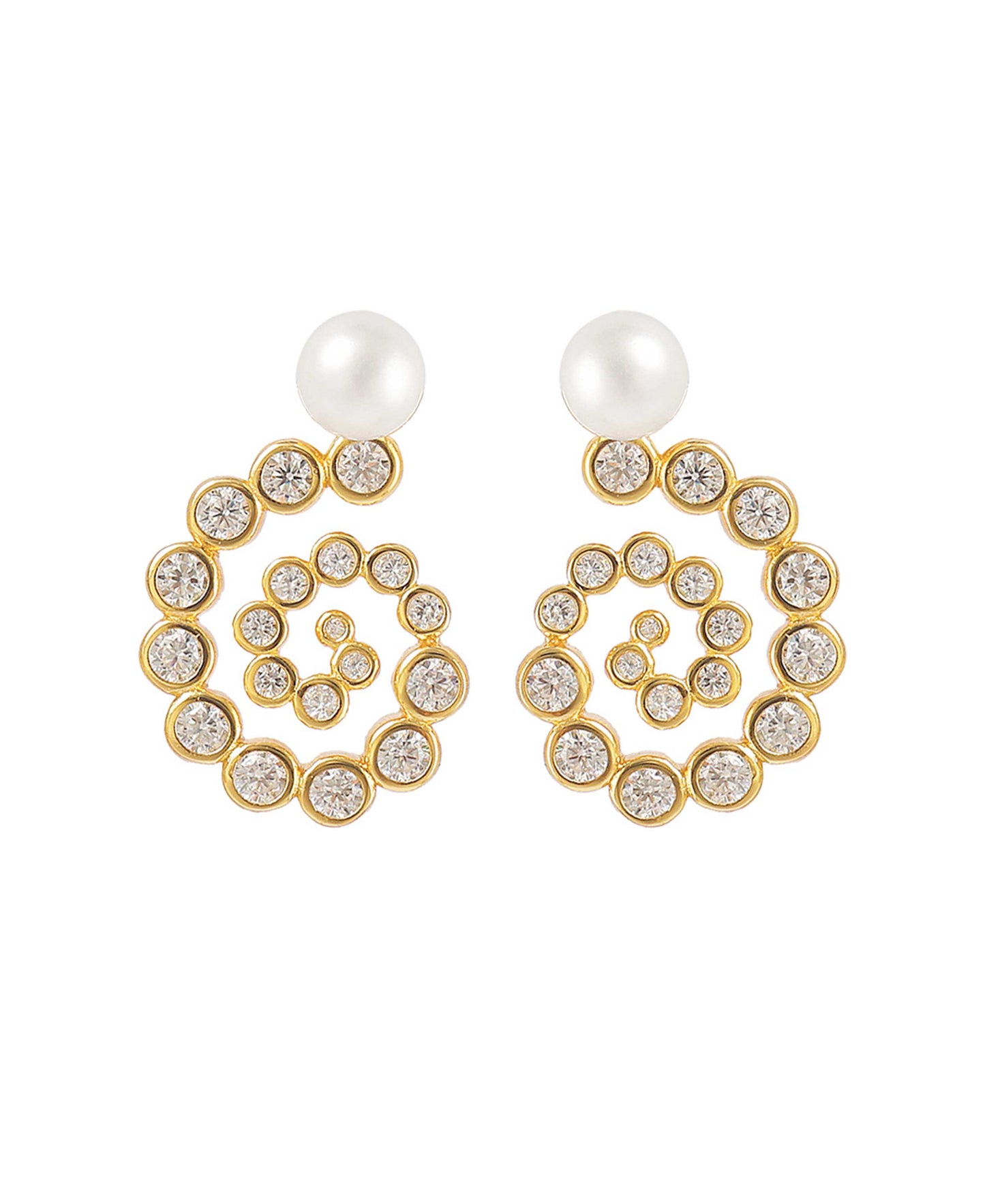Milkyway earrings — gold, silver, pearl earrings in gold-plated 925 sterling silver, freshwater pearls