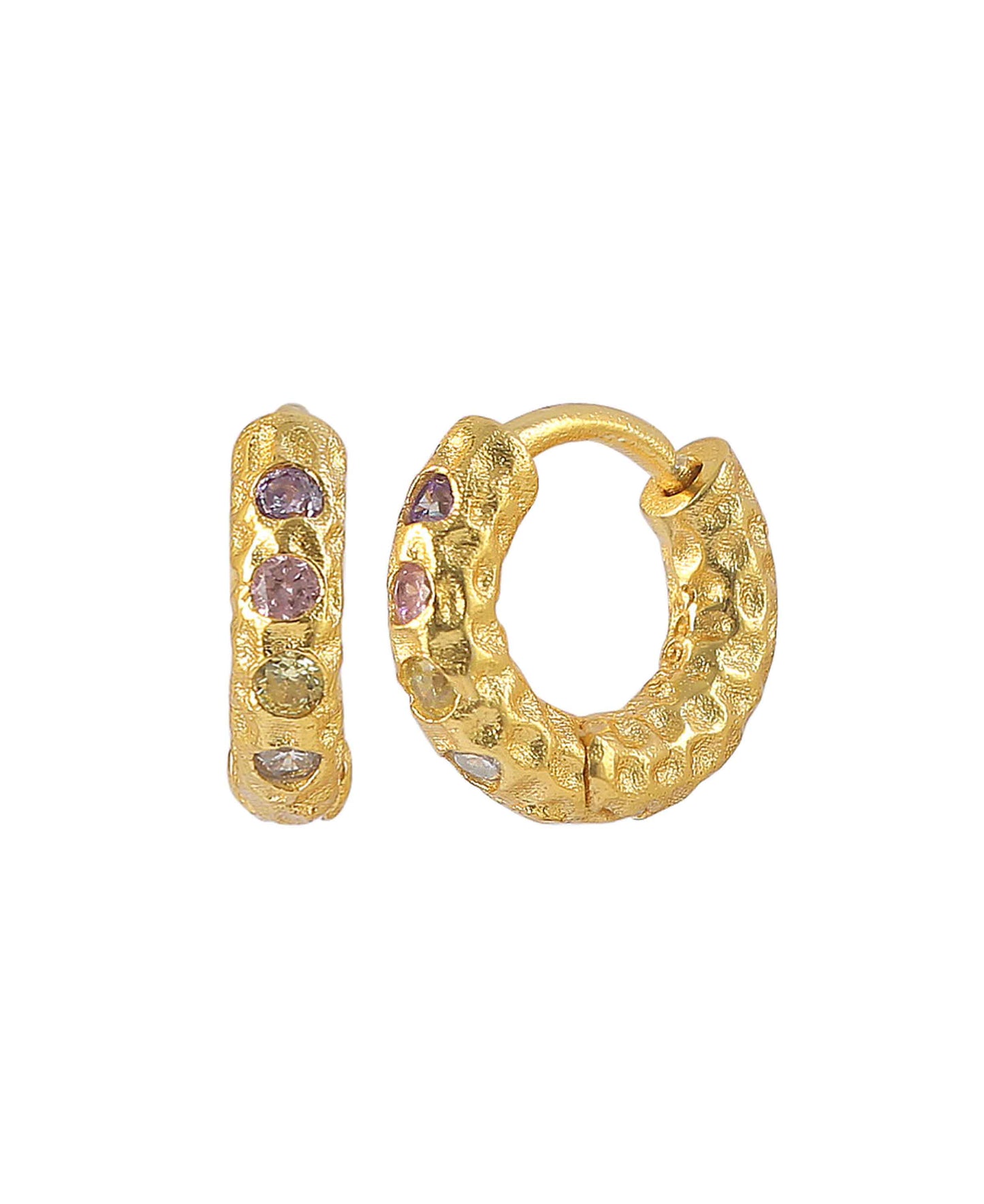 Multi florence hoops — gold, silver earrings in gold-plated 925 sterling silver