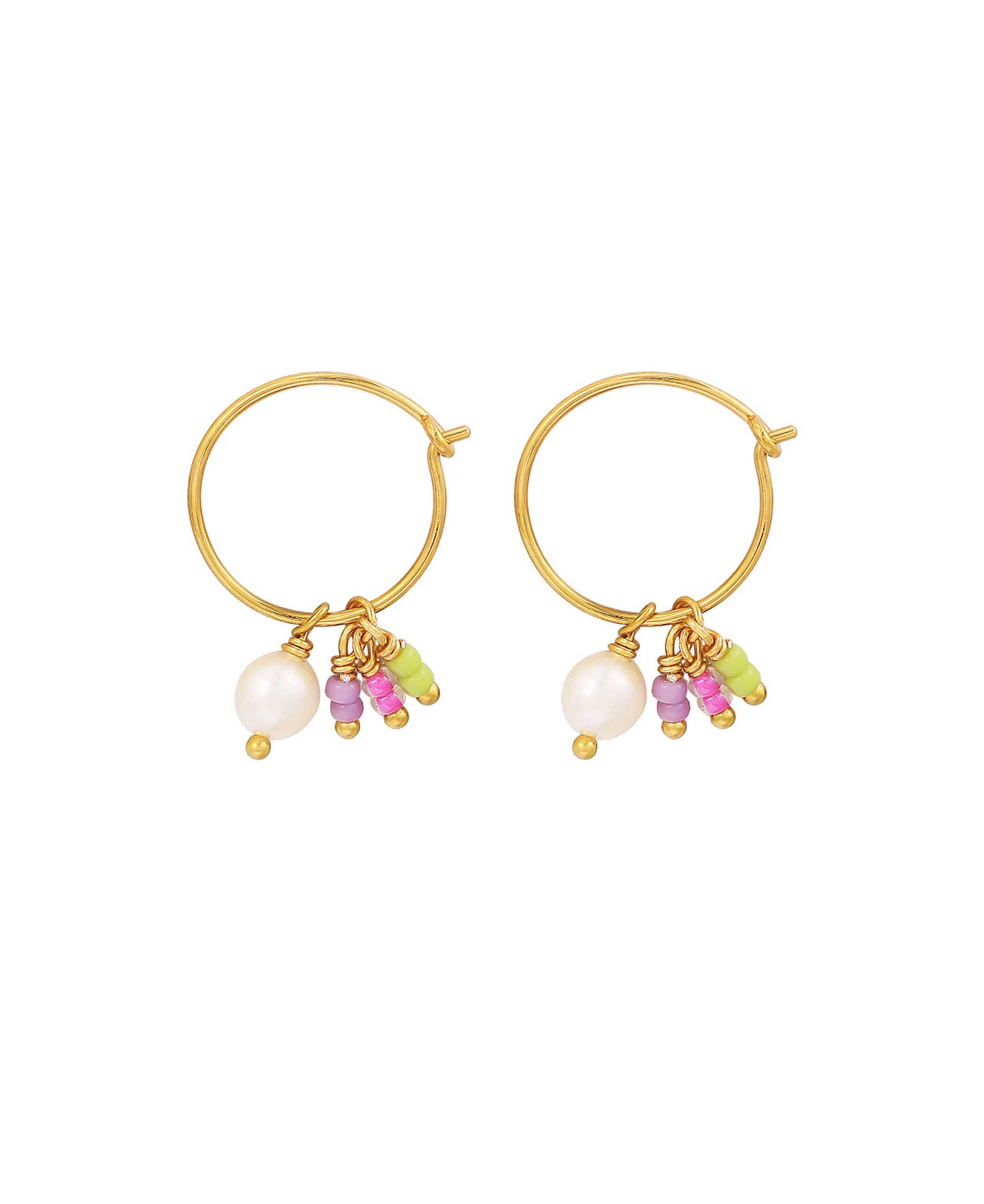 Yrsa earrings in — earrings in 18k gold-plated 925 sterling silver, freshwater pearls