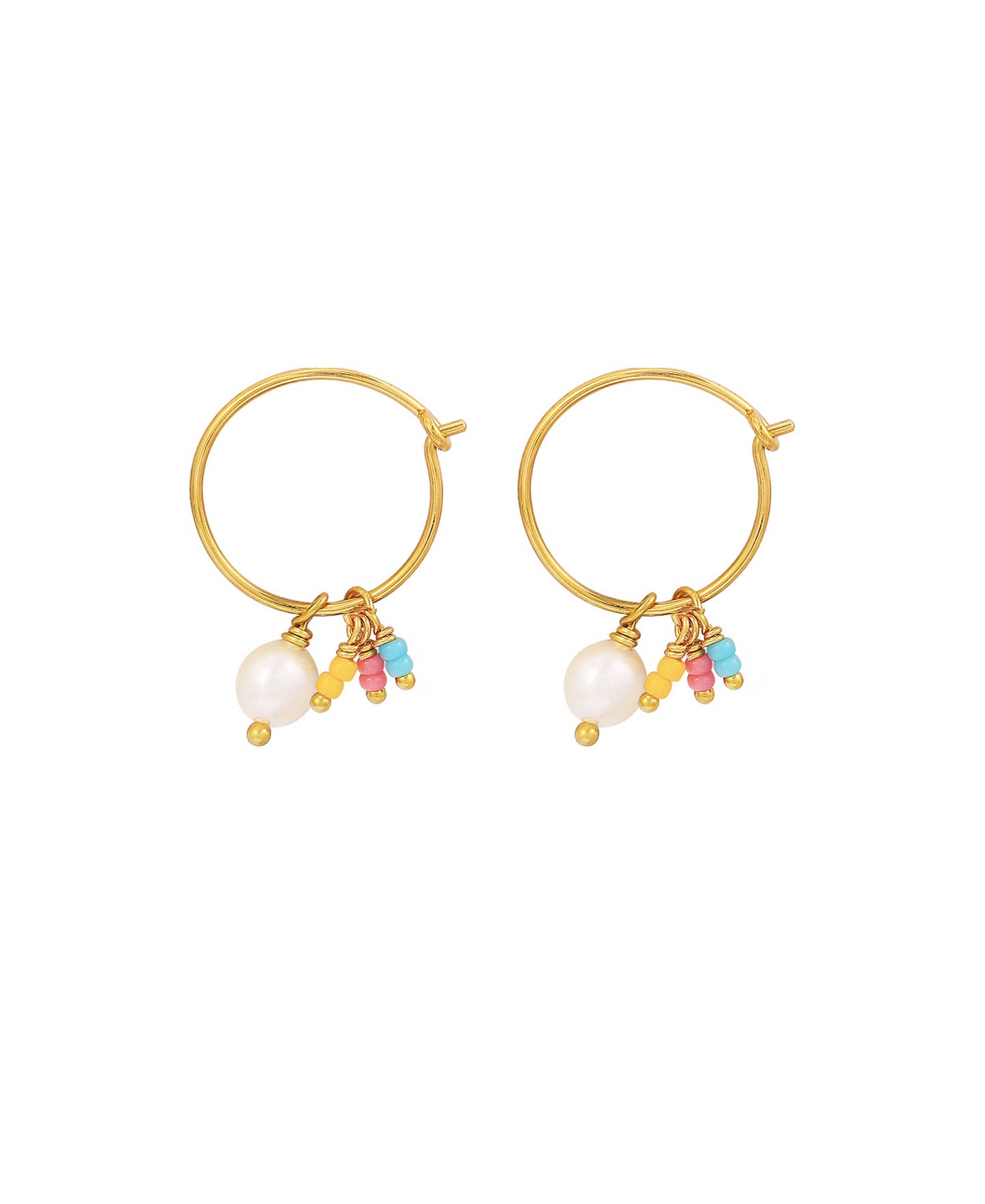 Ingeborg earrings in — earrings in 18k gold-plated 925 sterling silver, freshwater pearls