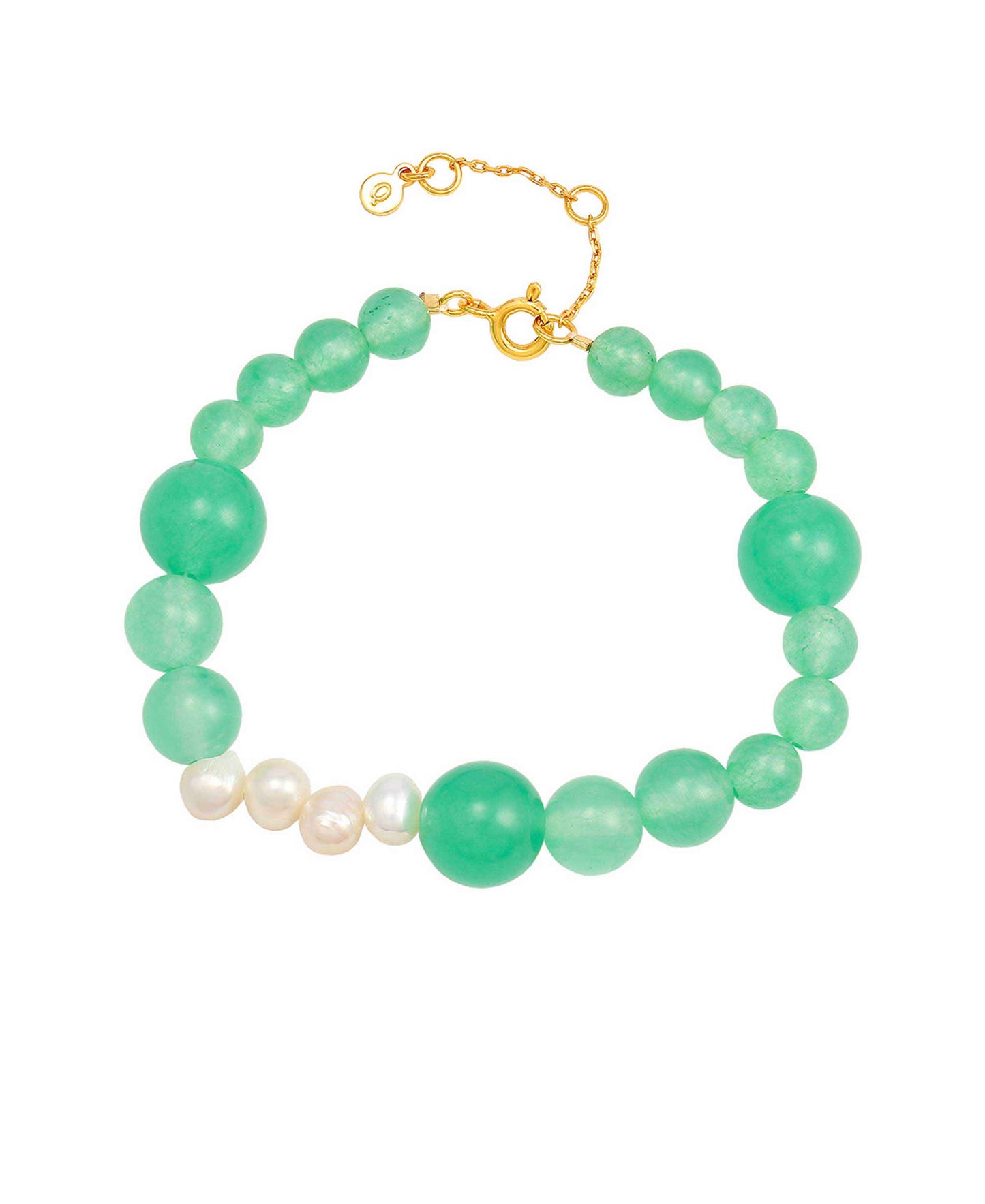 Mia bracelet — gold, silver, pearl bracelet in 18k gold-plated 925 sterling silver, freshwater pearls