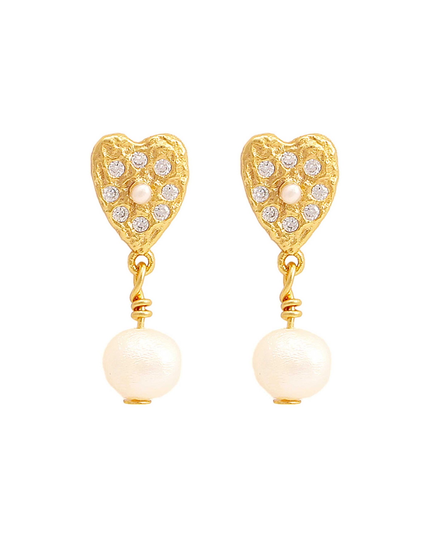 Lucia pearl earrings — gold, silver, pearl earrings in 18k gold-plated 925 sterling silver, freshwater pearls
