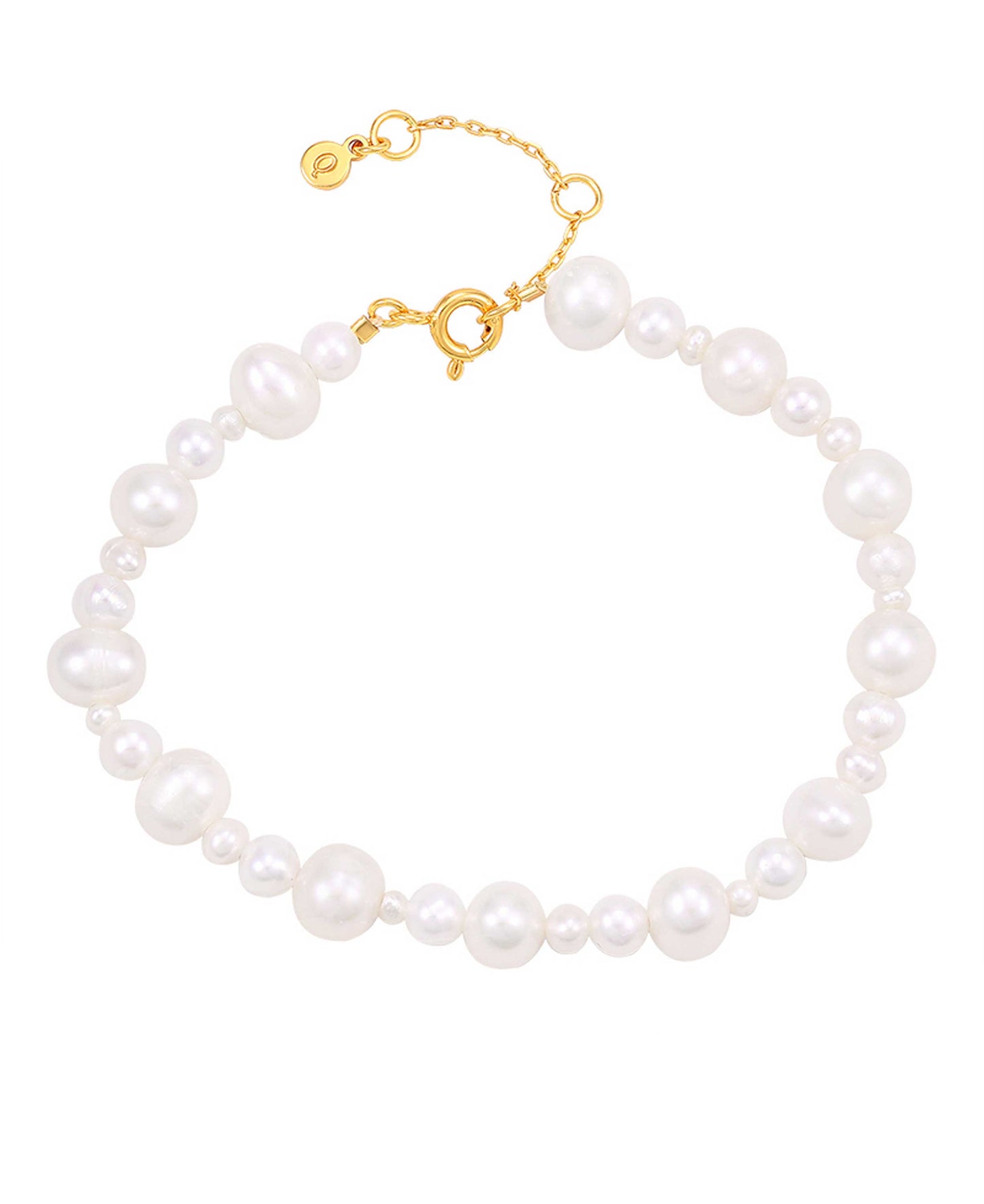 Josephine bracelet — gold, silver, pearl bracelet in 18k gold-plated 925 sterling silver, freshwater pearls
