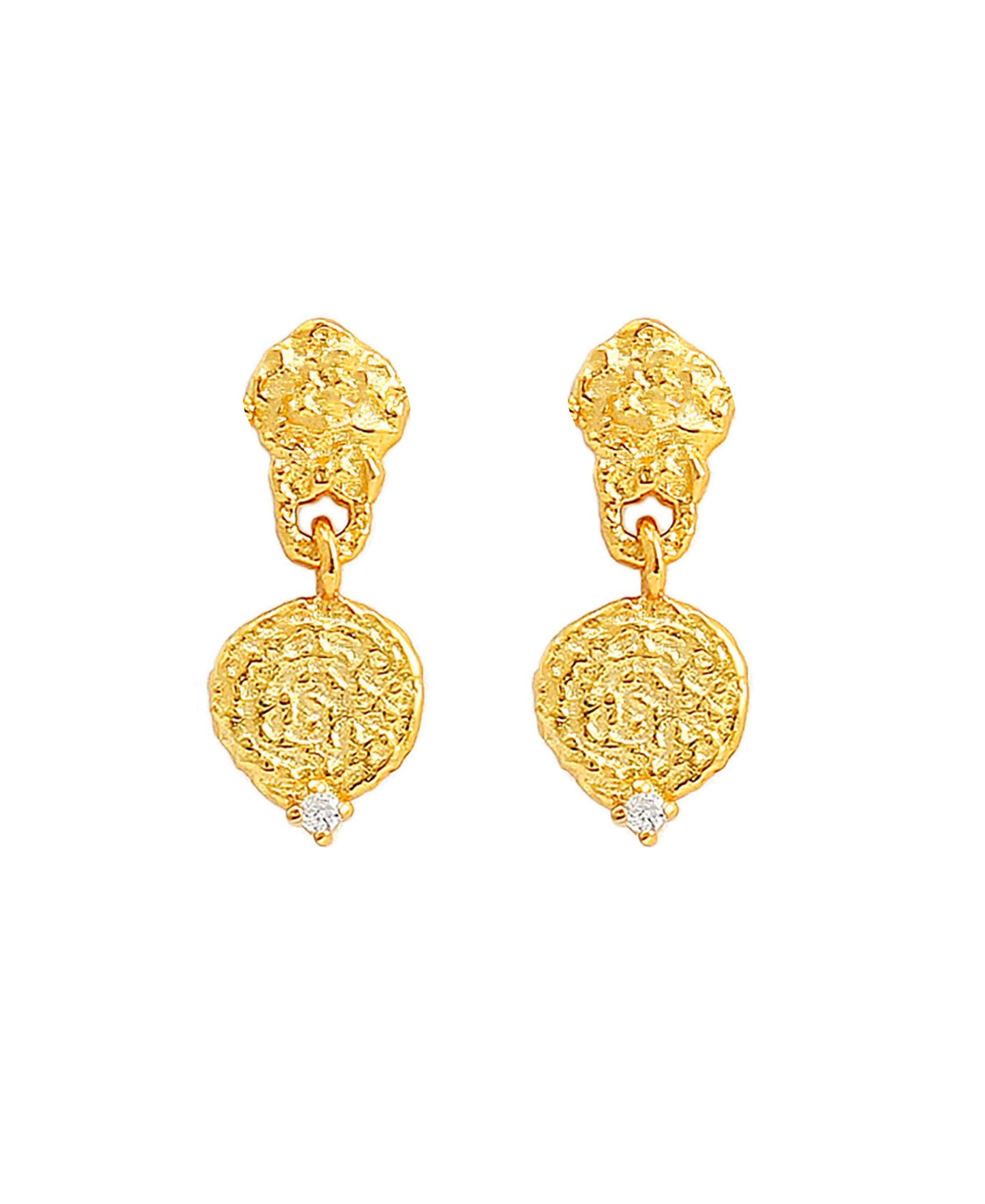 Josephine earrings — gold, silver, pearl earrings in 18k gold-plated 925 sterling silver, freshwater pearls