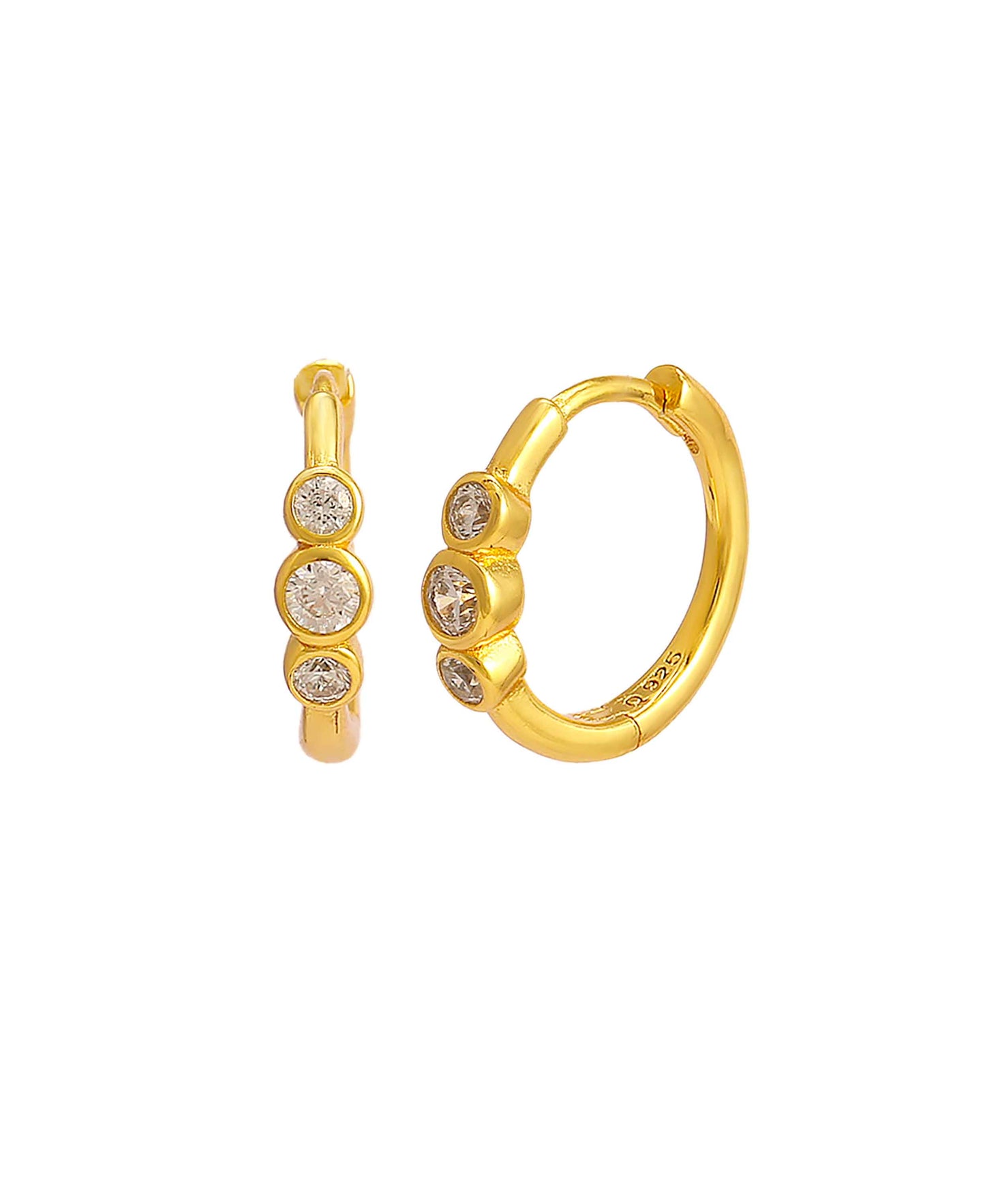 Magnolia hoops — gold, silver earrings in 18k gold-plated 925 sterling silver
