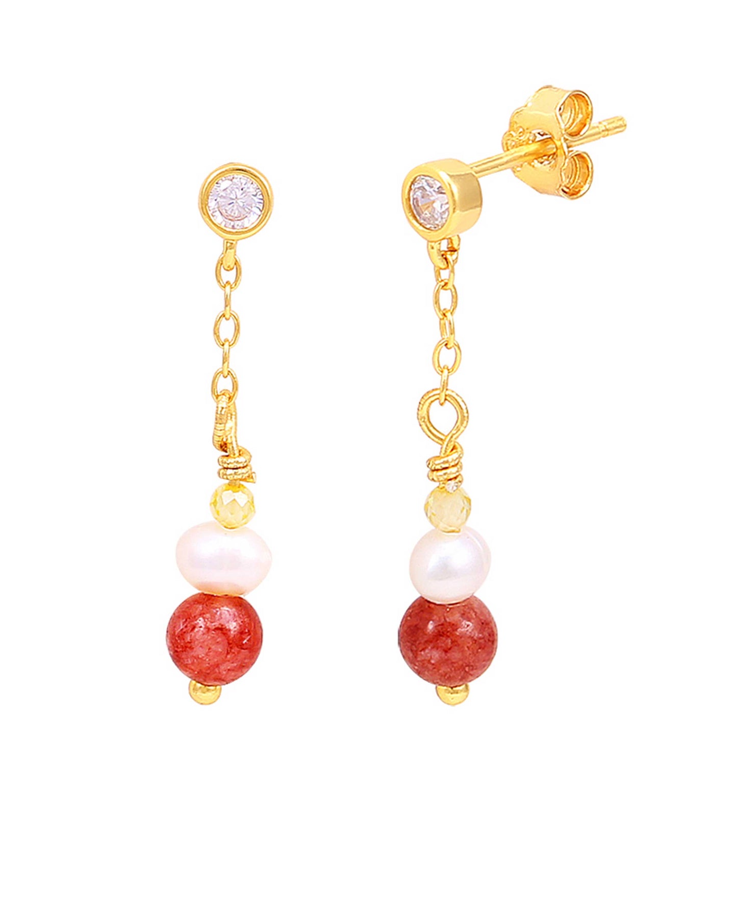 Elsie small earrings in — earrings in 18k gold-plated 925 sterling silver, freshwater pearls