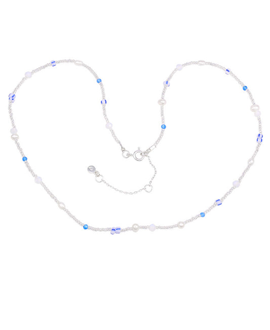 Baily necklace — gold, silver, pearl necklace in gold-plated 925 sterling silver, freshwater pearls