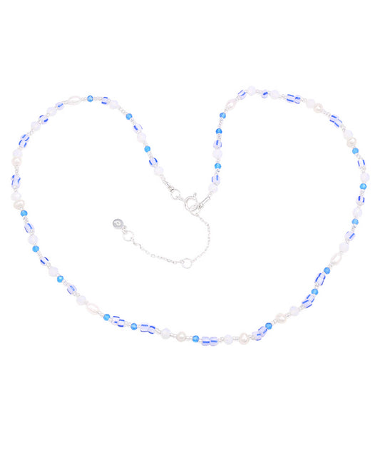 Baily multi necklace — gold, silver, pearl necklace in gold-plated 925 sterling silver, freshwater pearls