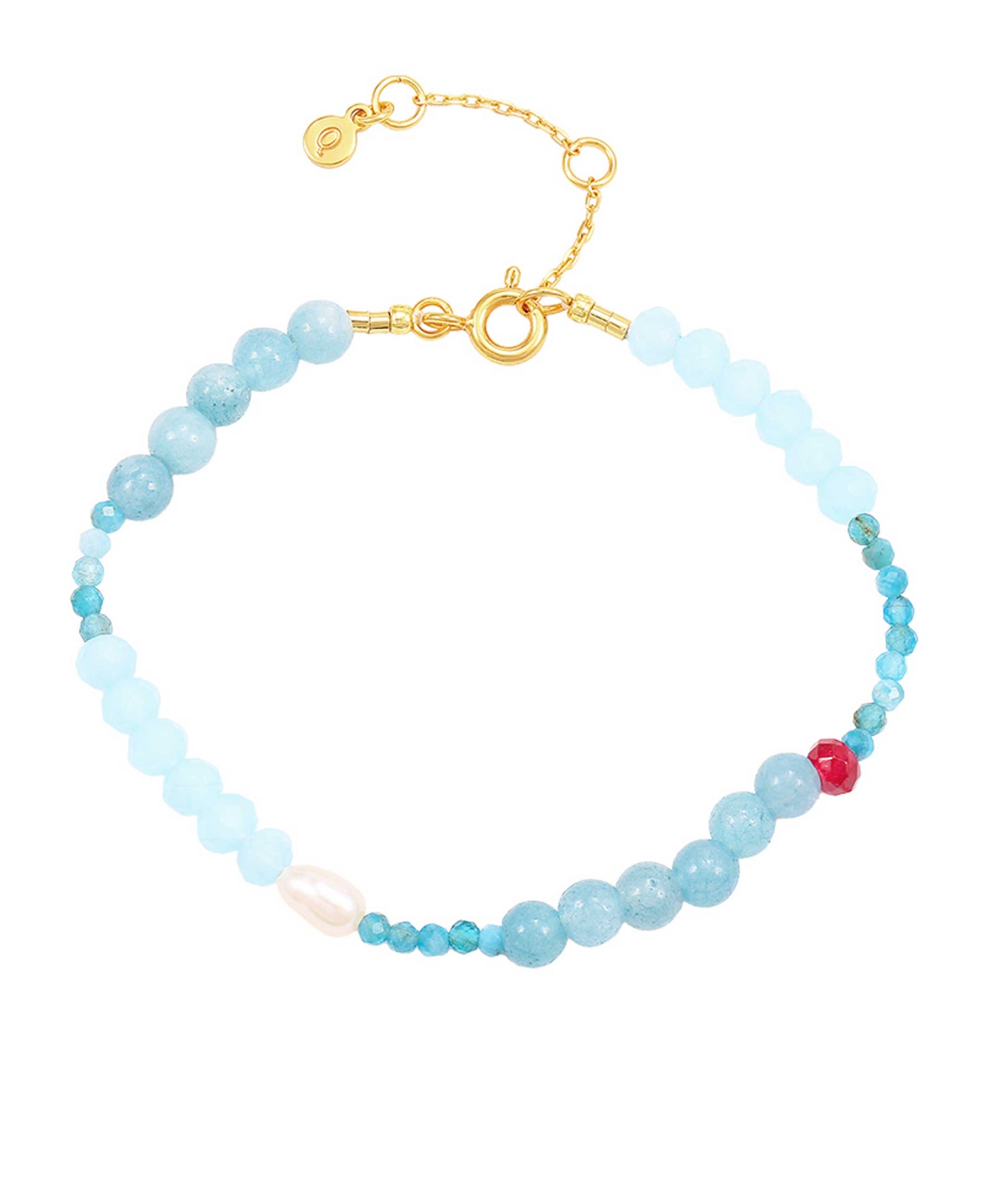 Lia bracelet — gold, silver, pearl bracelet in 18k gold-plated 925 sterling silver, freshwater pearls