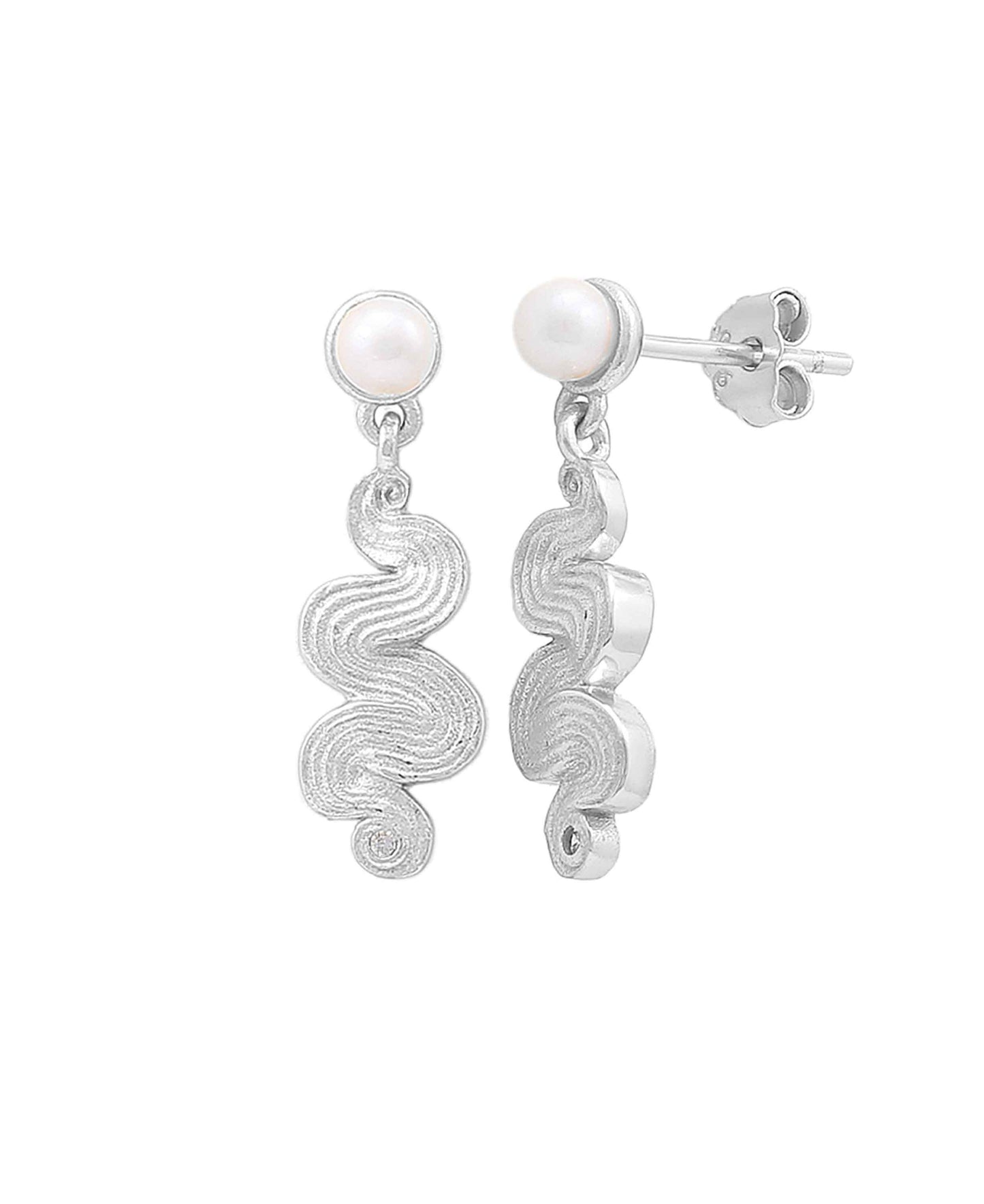 Audrey pearl earrings in  — earrings in 925 sterling silver, freshwater pearls
