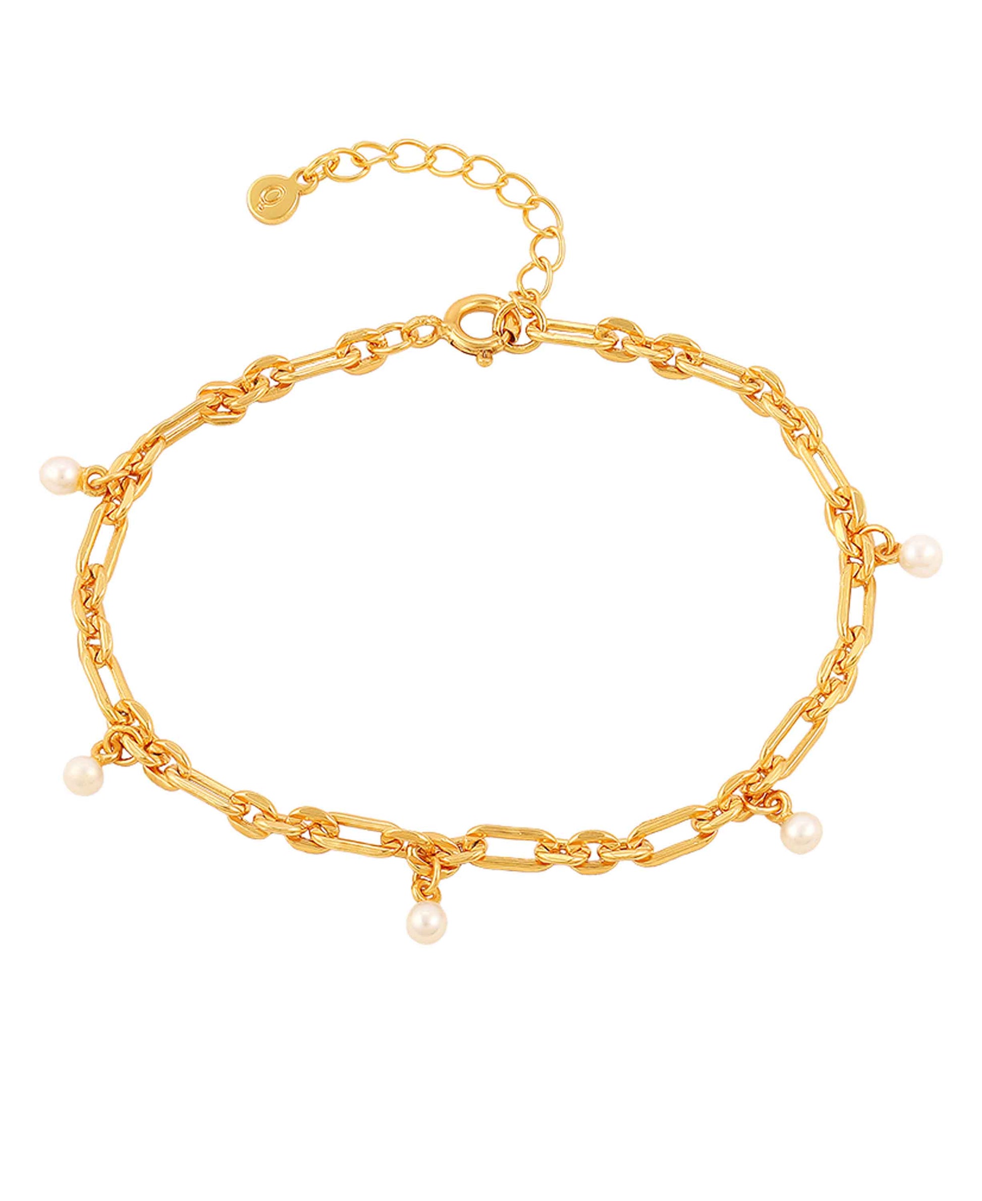 Lainey bracelet — gold, silver, pearl bracelet in gold-plated 925 sterling silver, freshwater pearls