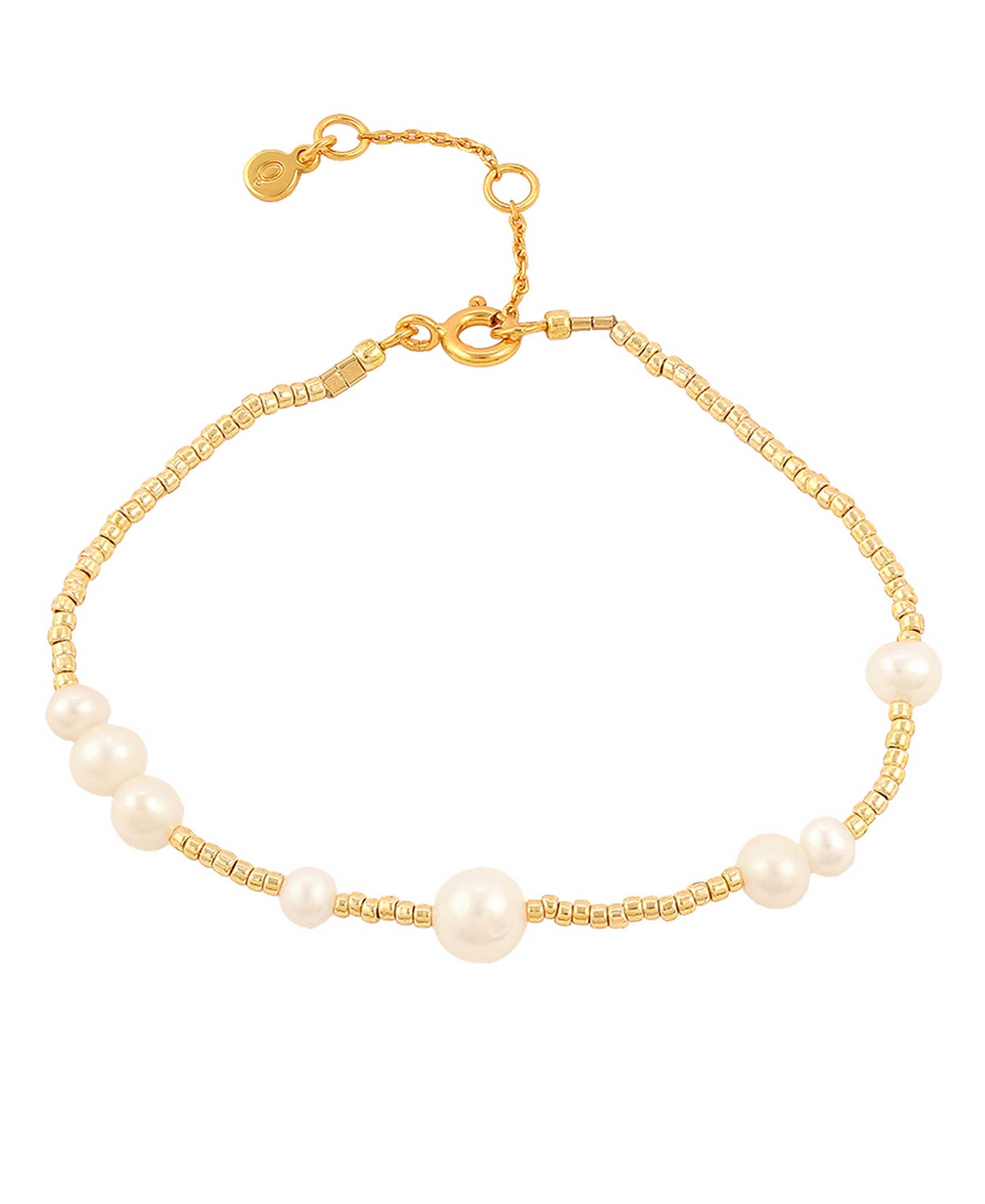 Aria bracelet in  — bracelet in gold-plated 925 sterling silver, freshwater pearls