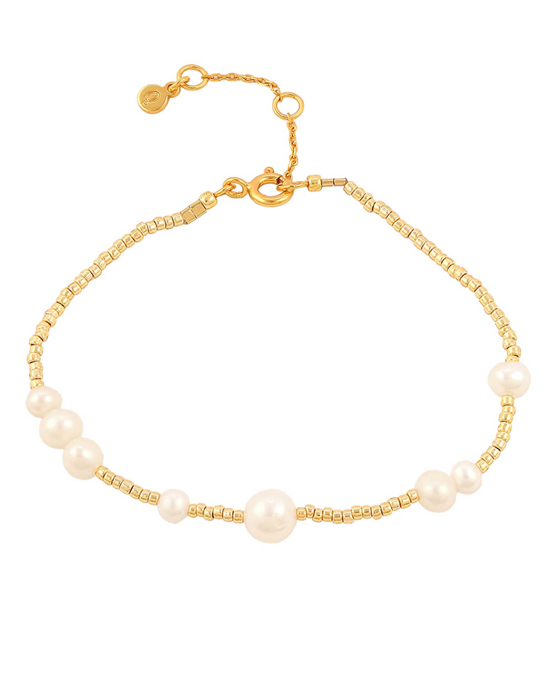 Aria bracelet in  — bracelet in gold-plated 925 sterling silver, freshwater pearls