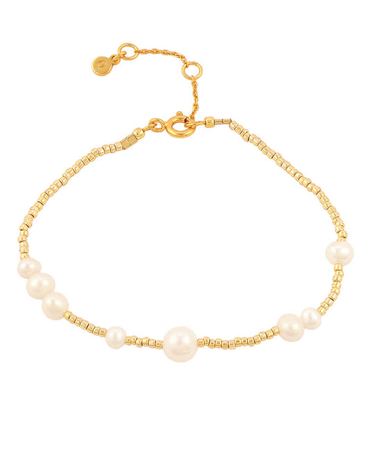 Aria bracelet in  — bracelet in gold-plated 925 sterling silver, freshwater pearls