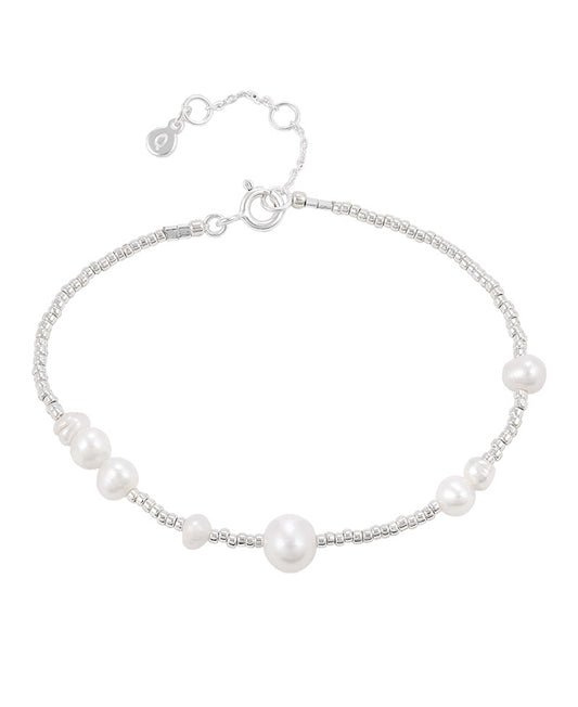 Aria bracelet in  — bracelet in 925 sterling silver, freshwater pearls