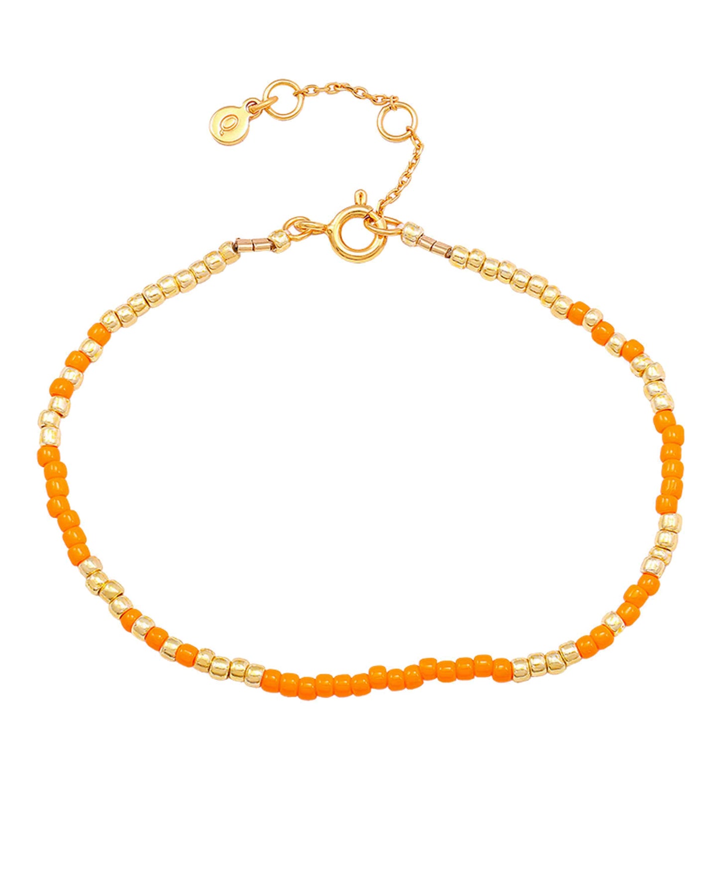 Orange Mila bracelet — gold, silver, orange bracelet in gold-plated 925 sterling silver