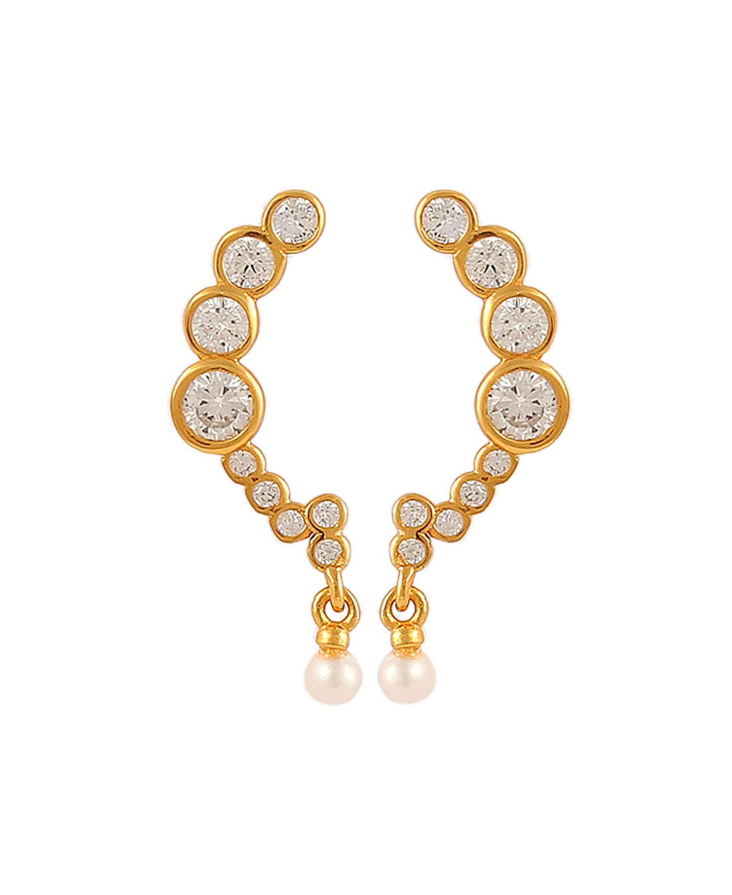 Harper earrings in  — earrings in gold-plated 925 sterling silver, freshwater pearls