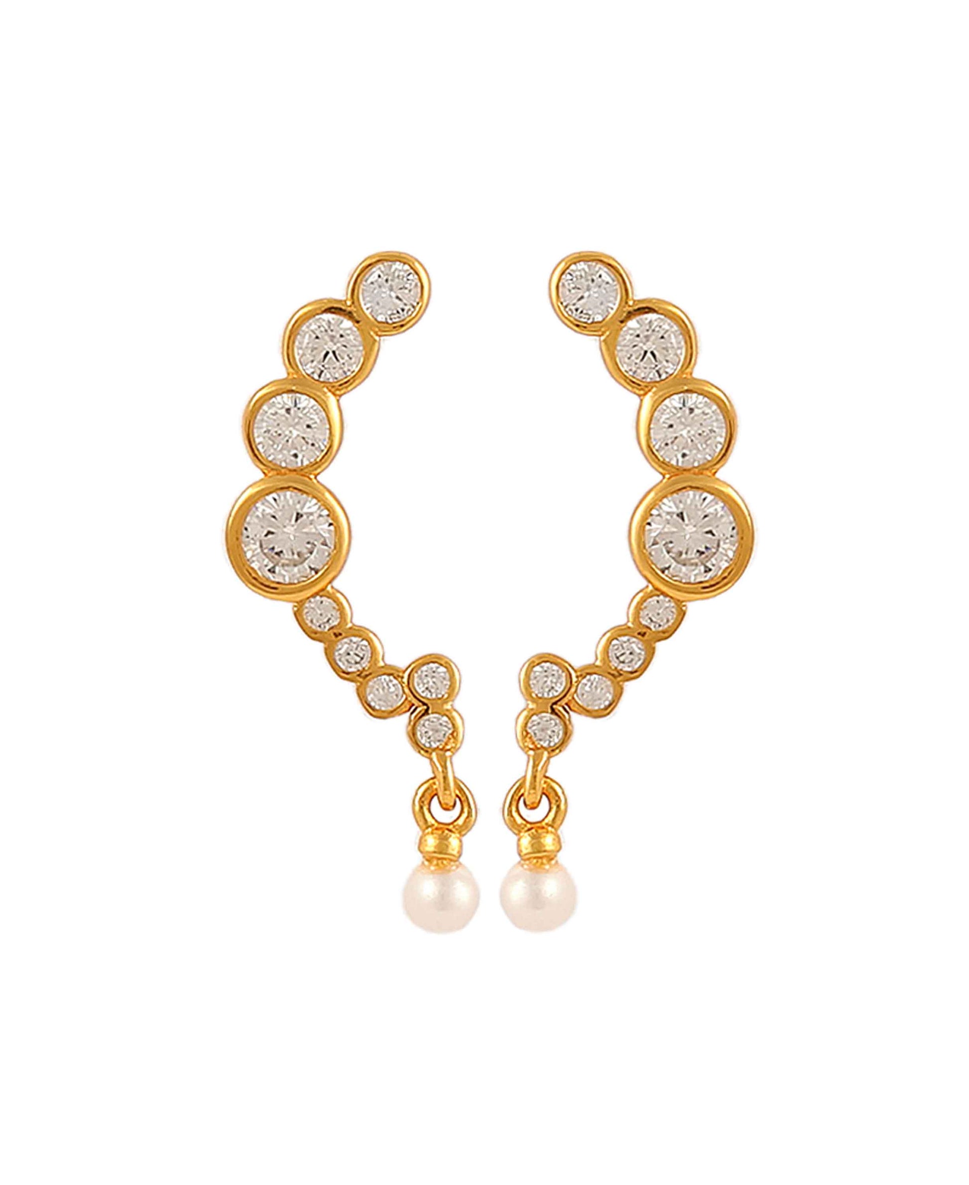 Harper earrings in  — earrings in gold-plated 925 sterling silver, freshwater pearls
