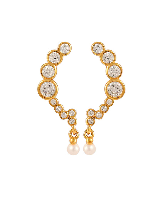 Harper earrings in  — earrings in gold-plated 925 sterling silver, freshwater pearls