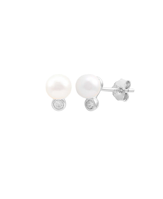 Harper pearl earrings in  — earrings in 925 sterling silver, freshwater pearls