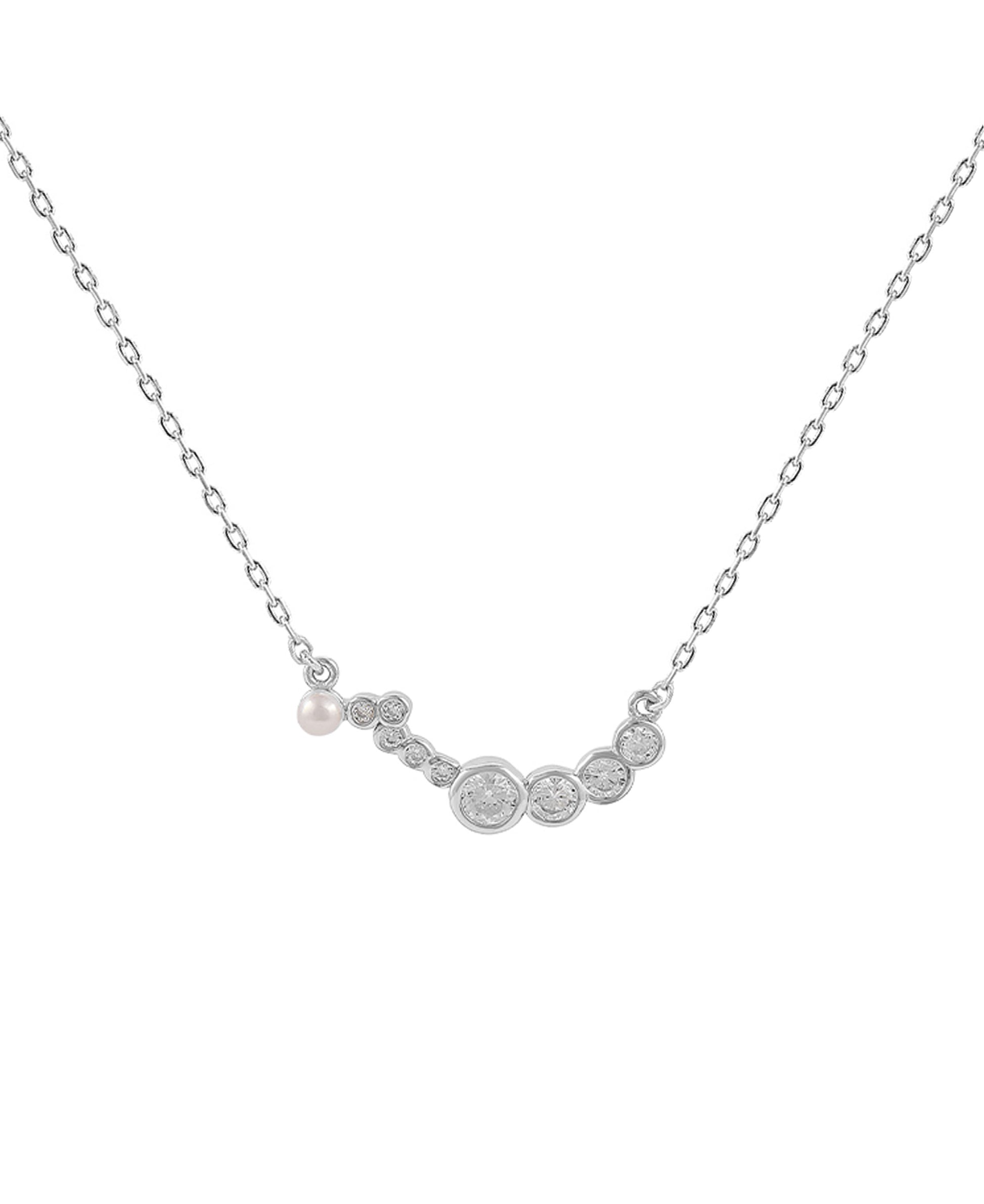 Harper necklace — silver, pearl necklace in 925 sterling silver, freshwater pearls