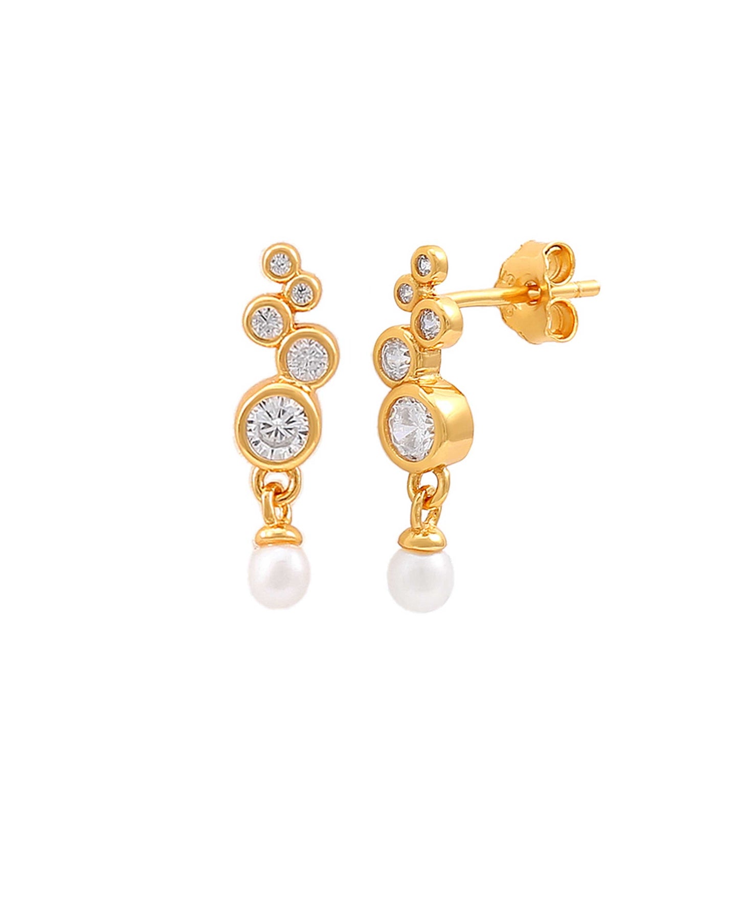 Sienna pearl earrings in  — earrings in gold-plated 925 sterling silver, freshwater pearls