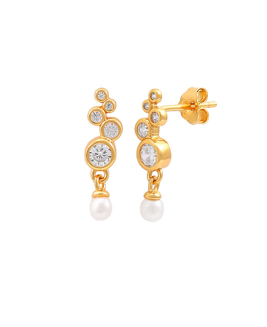 Sienna pearl earrings in  — earrings in gold-plated 925 sterling silver, freshwater pearls