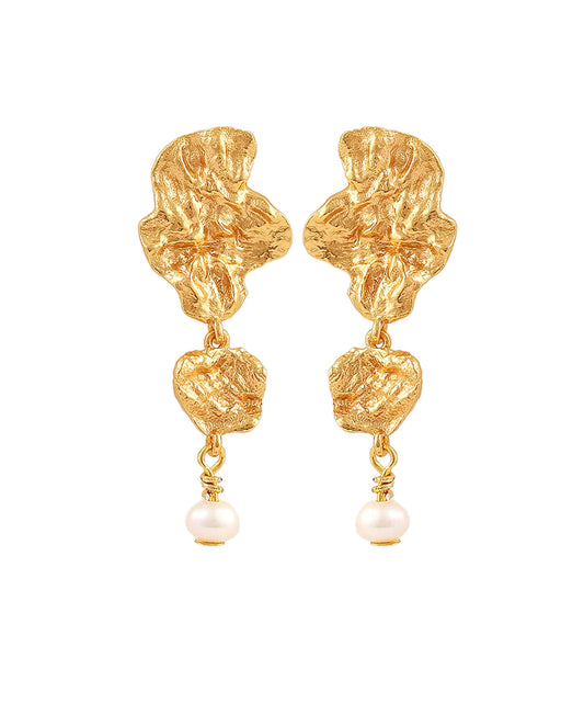 Lainey grande earrings in  — earrings in gold-plated 925 sterling silver, freshwater pearls