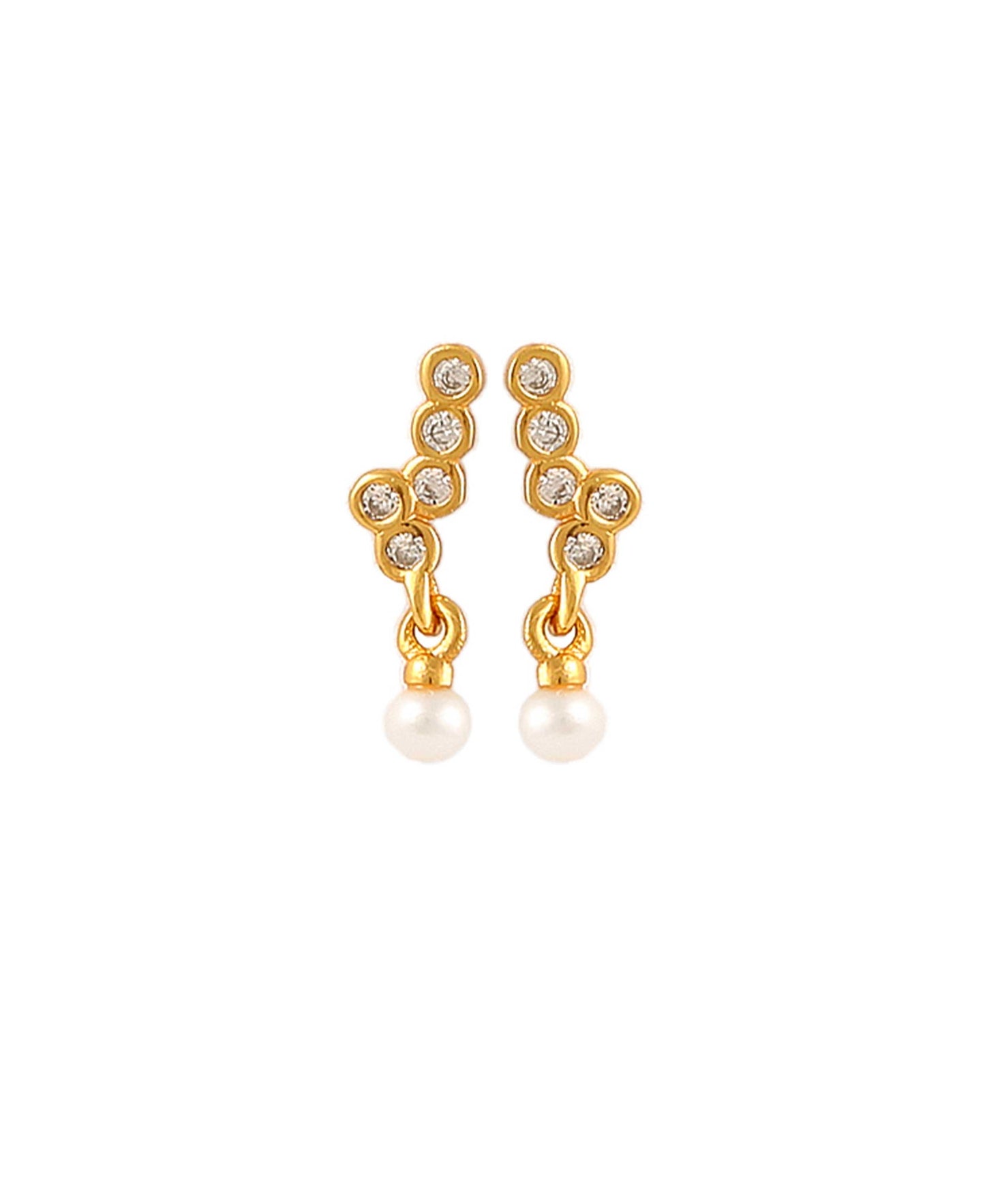 Harper crawler earrings in  — earrings in gold-plated 925 sterling silver, freshwater pearls