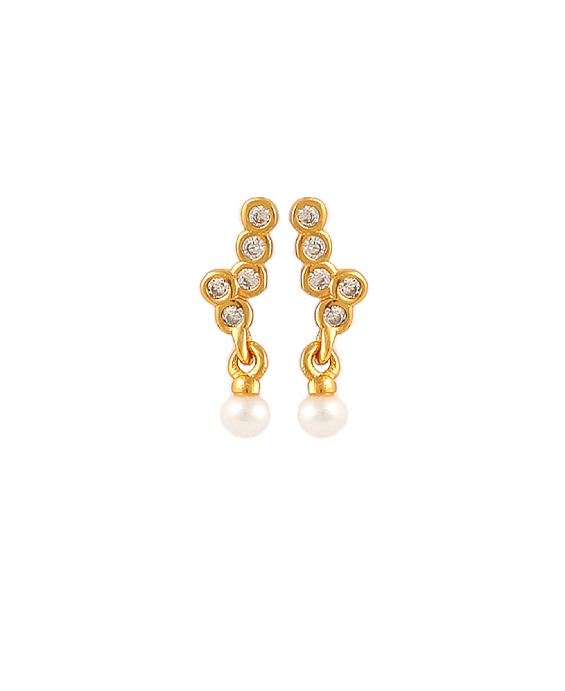 Harper crawler earrings in  — earrings in gold-plated 925 sterling silver, freshwater pearls