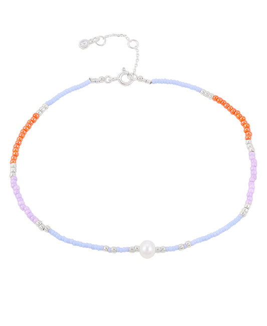 Avery anklet — silver, pearl anklet in 925 sterling silver, freshwater pearls