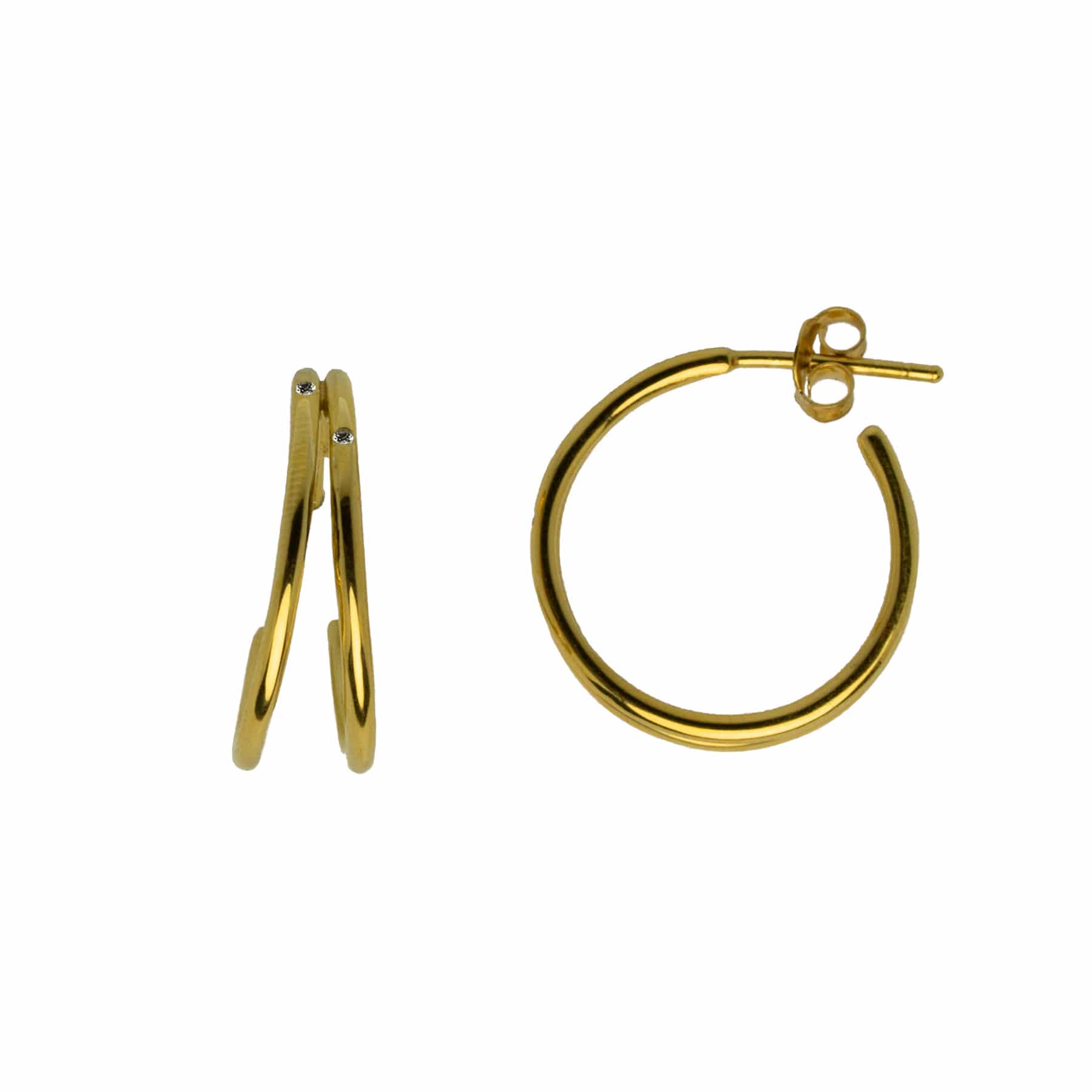 Classic Aya hoops — gold, silver earrings in 18k gold-plated 925 sterling silver