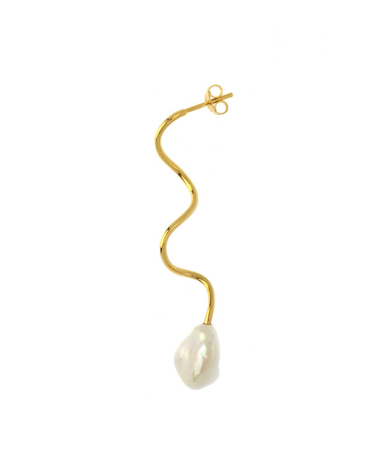 Billie earrings in  — earrings in gold-plated 925 sterling silver, freshwater pearls