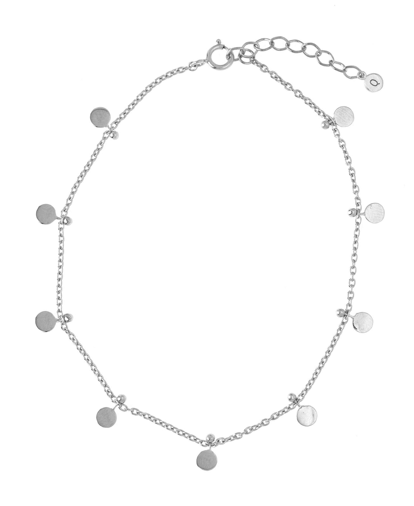 Mini coin anklet — silver anklet in 925 sterling silver