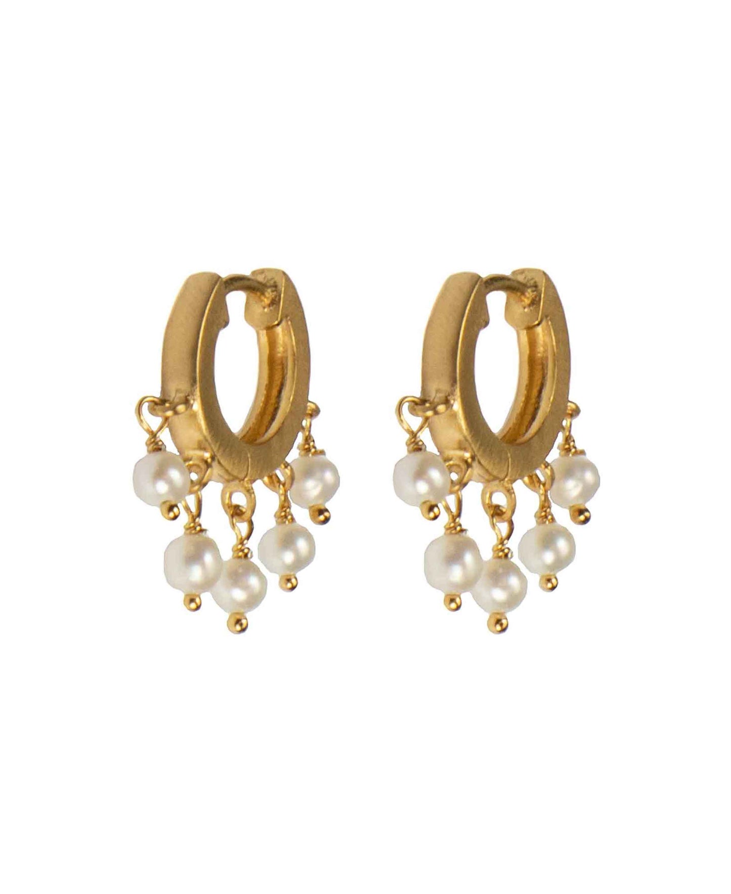 Sedna earrings — gold, silver, pearl earrings in 18k gold-plated 925 sterling silver, freshwater pearls